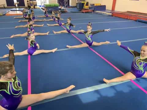 a group of women doing yoga