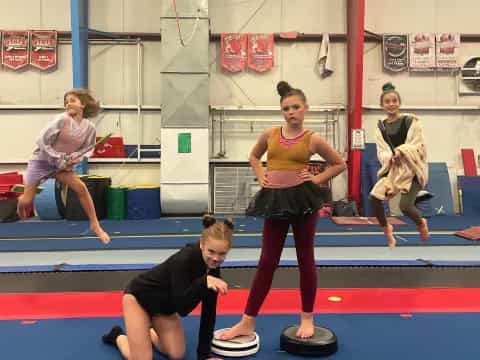 a group of women exercising