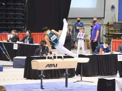 a person doing a high jump