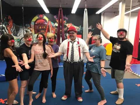 a group of people dancing