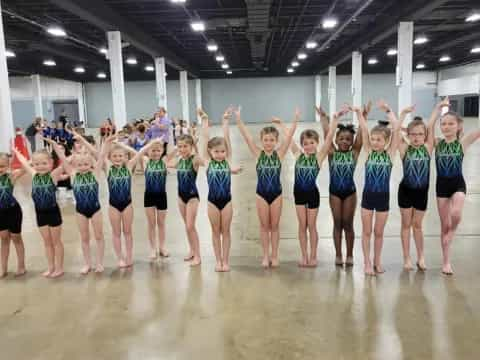 a group of girls in a gym