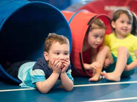 a group of children in a gym