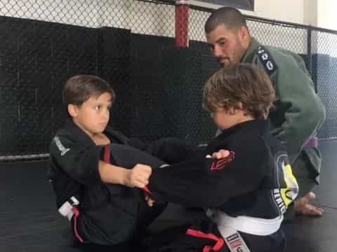 a group of boys playing football