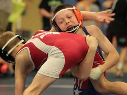 a woman in a red uniform
