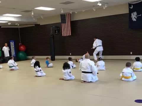 a group of people in a room