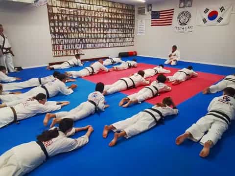 a group of people in a circle