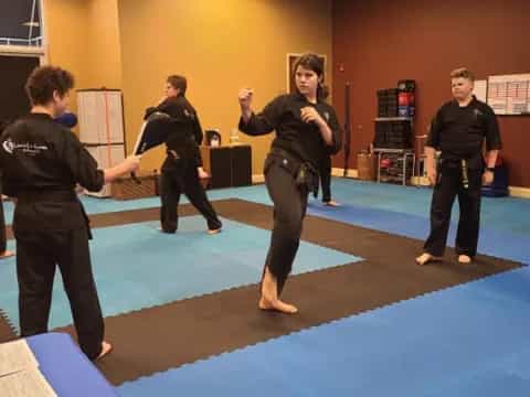 a group of people in a room