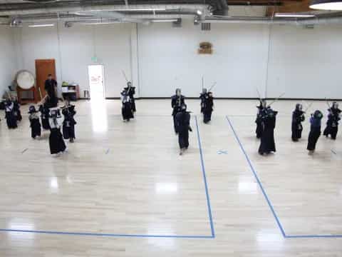 a group of people in a room