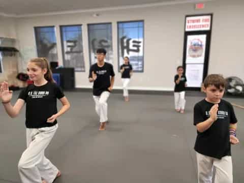 a group of people in a room