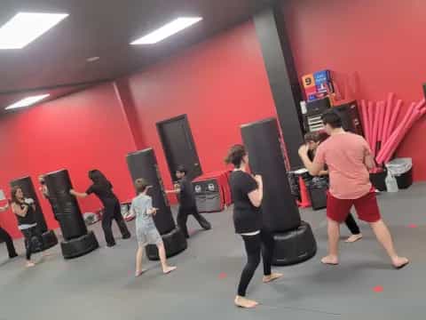 a group of people in a room