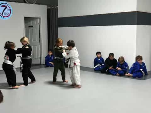 a group of people in a room