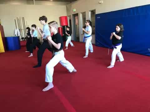 a group of people in a room