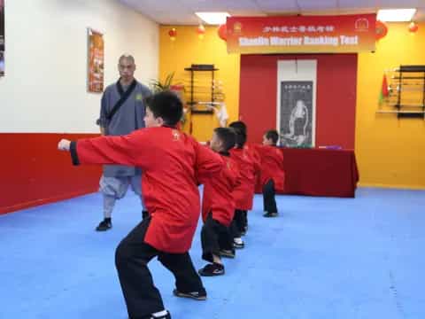 a group of kids in a room