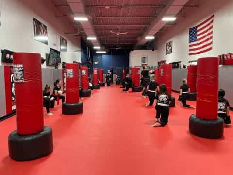 a group of people playing a game