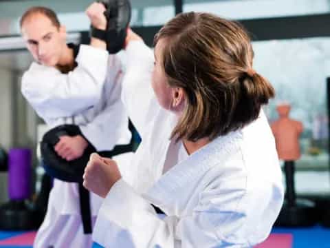 a person in a karate uniform