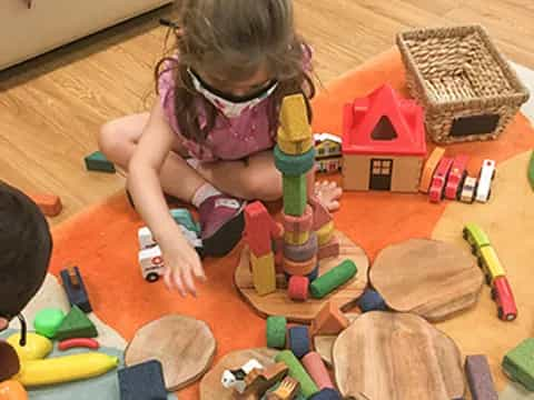 a child playing with toys