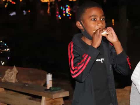 a person eating food