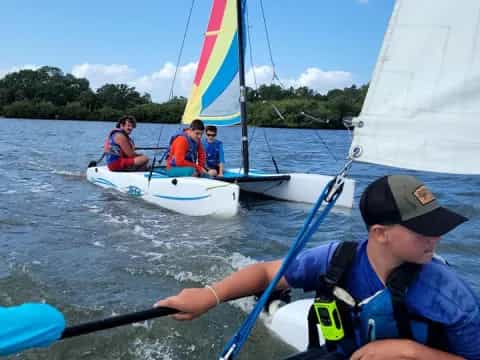 a group of people on a boat