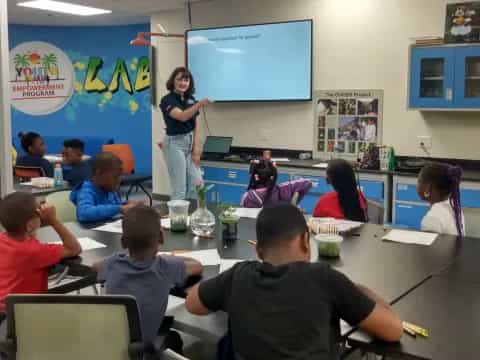 a person teaching a class