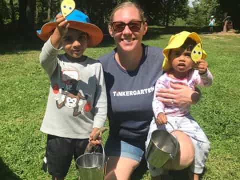 a person and two children