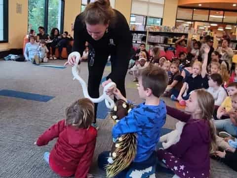 a person and children in a room