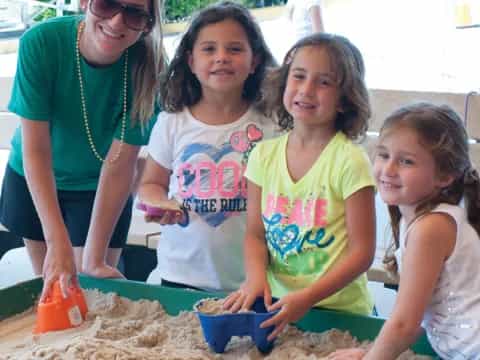 a person and several children