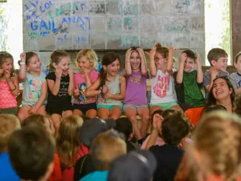 a group of children singing
