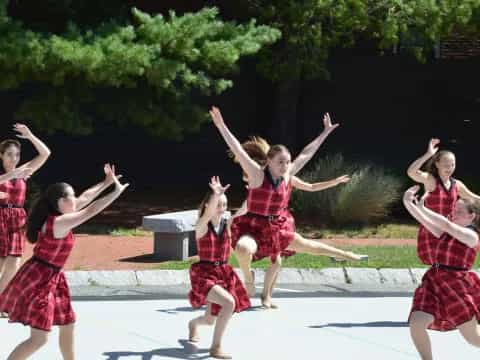 a group of girls dancing