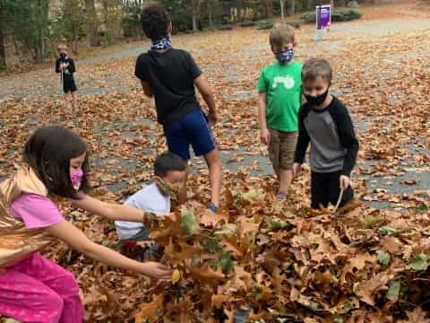 a group of children in a field