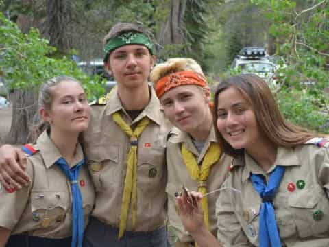 a group of people posing for a photo