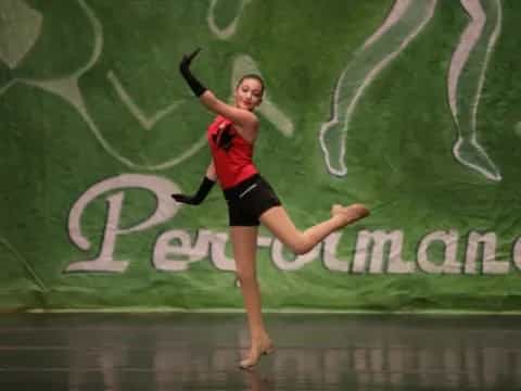 a woman jumping in the air