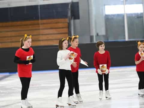 a group of people on ice