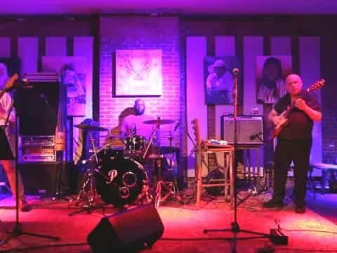 a band playing on a stage