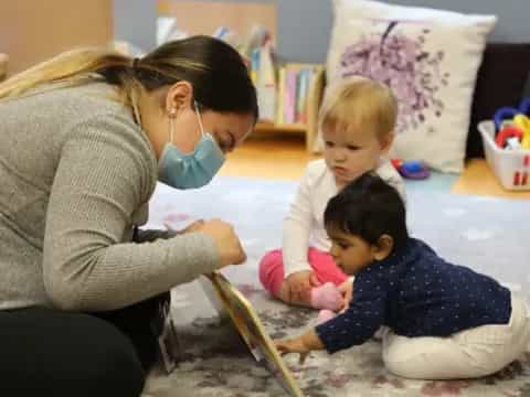 a woman and two children