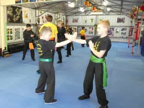 a group of people in a room