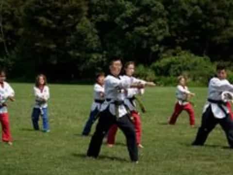 a group of people in a field