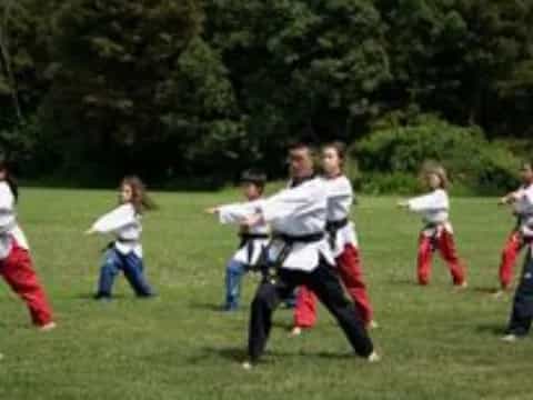 a group of people in a field