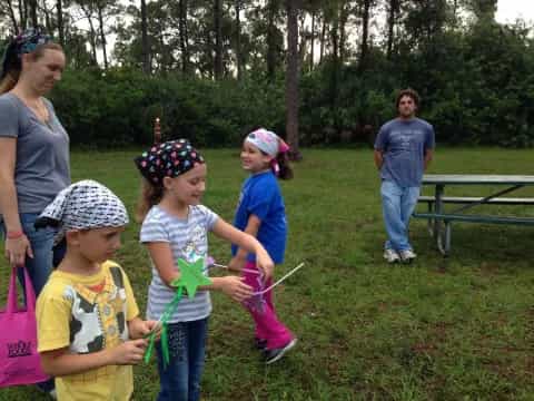 a group of children in a park