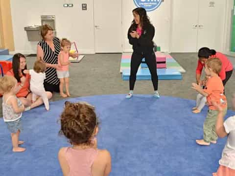 a group of children in a room