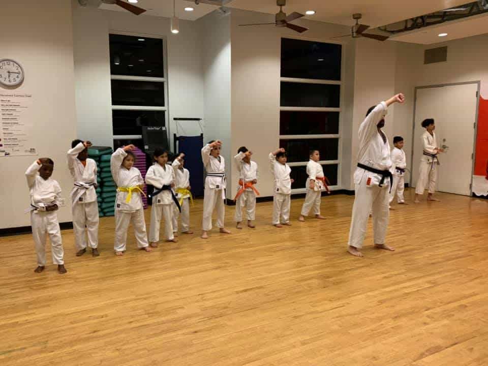 a group of people in a room