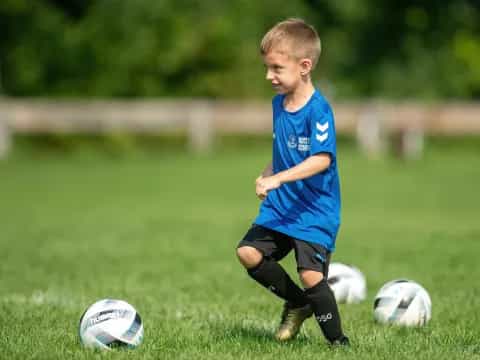 a boy playing football