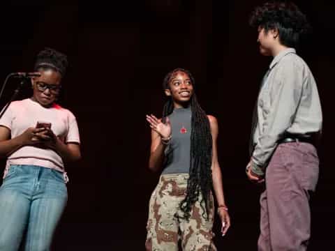 a group of people singing