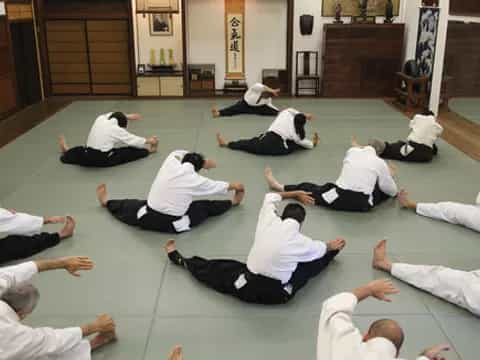 a group of people in a circle