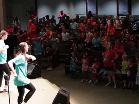 a group of people in a room