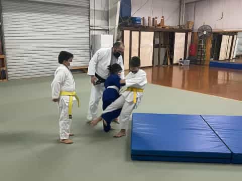 a group of people in a room