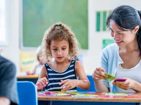 a teacher and her students