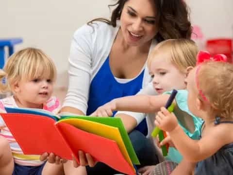 a person and several children