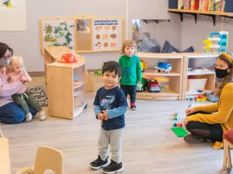 a group of people in a room