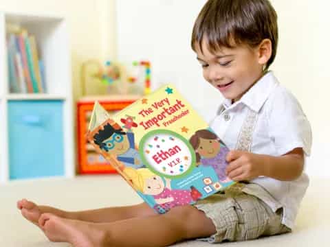 a child reading a book