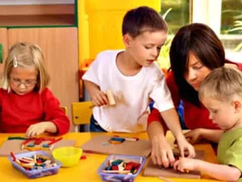 a group of children playing a game